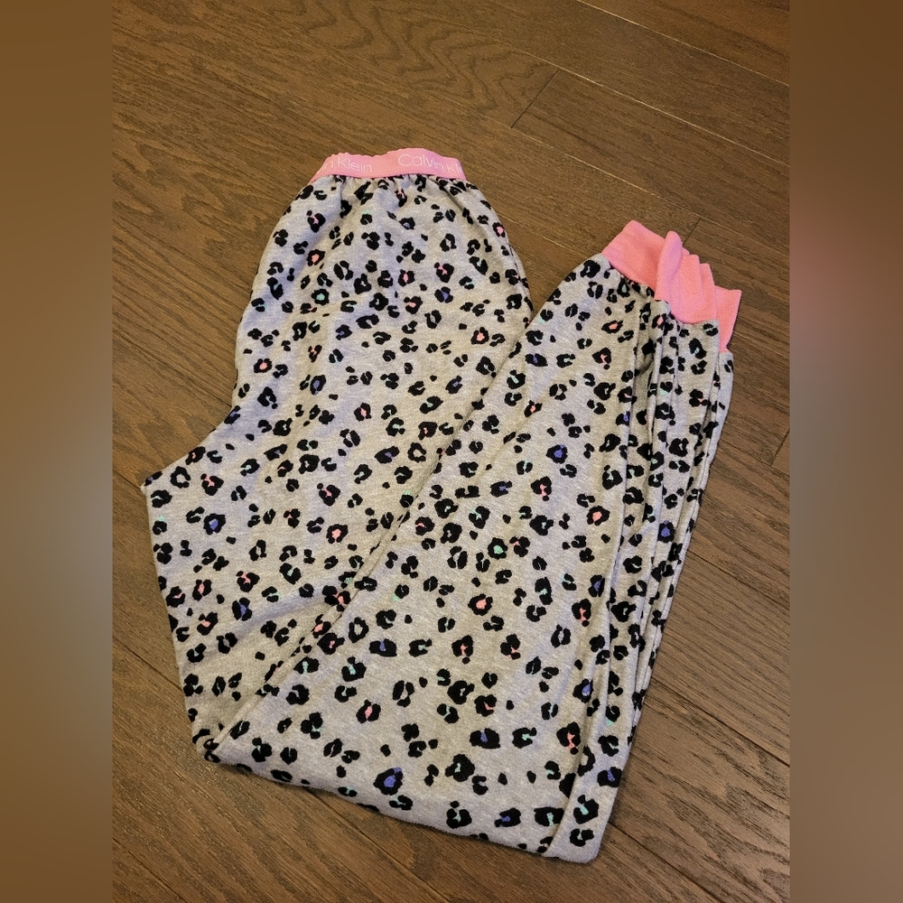 Calvin Klein Kids Pajama Bottoms - Gray with Pink Accents